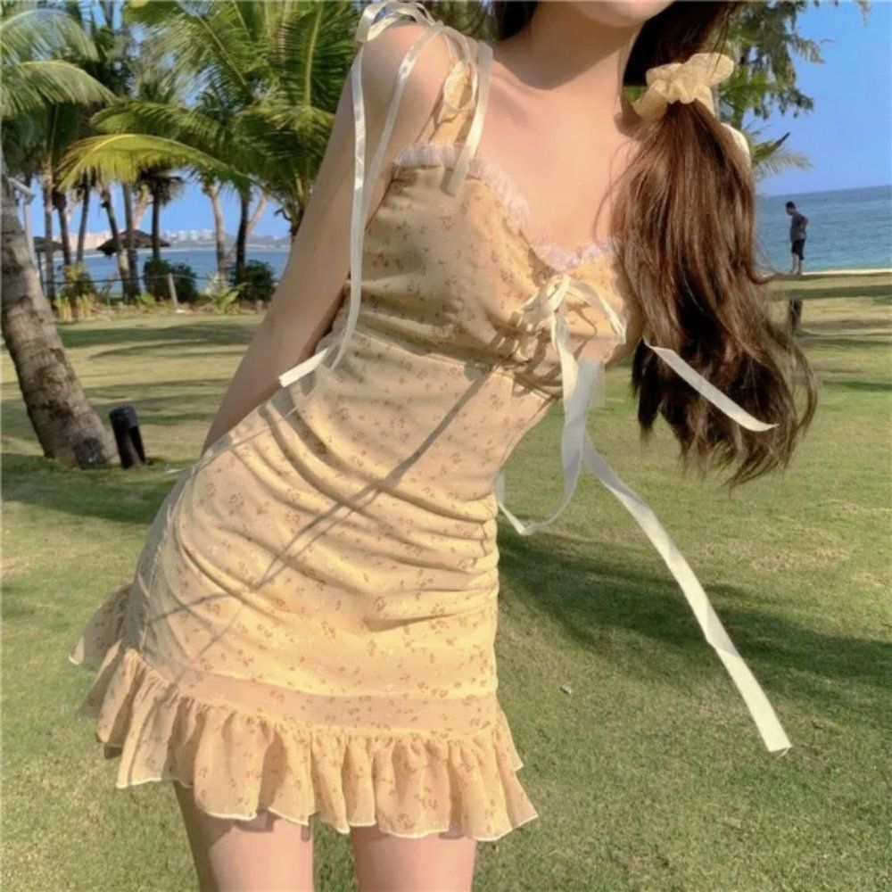 Spaghetti Strap Floral Print Mini Dress